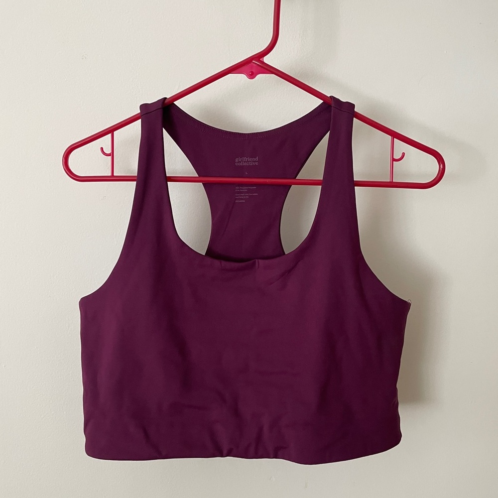 Girlfriend Collective Plum Paloma Racerback Sports Bra